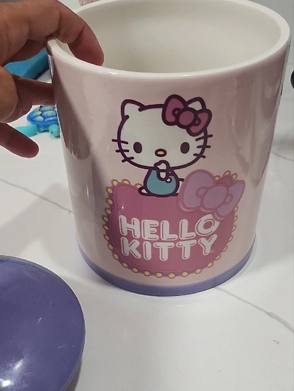 Hello Kitty Pink & Lavender Ceramic Storage Jar with Lid